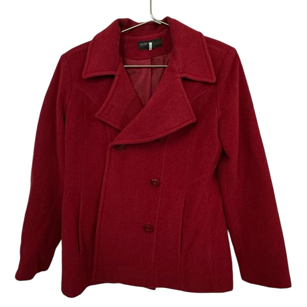 Red Jason Kole Wool Blend Women’s XS PeacCoat Jacket MINTY